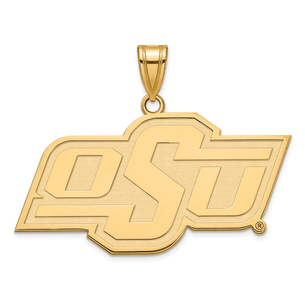 10k Yellow Gold Oklahoma State Large 'OSU' Pendant, Item P16210 by The Black Bow Jewelry Co.