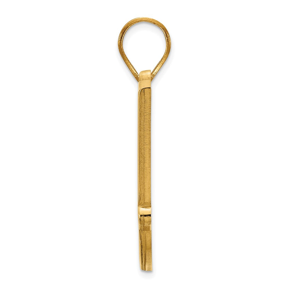 Alternate view of the 10k Yellow Gold Oklahoma State Large 'OSU' Pendant by The Black Bow Jewelry Co.