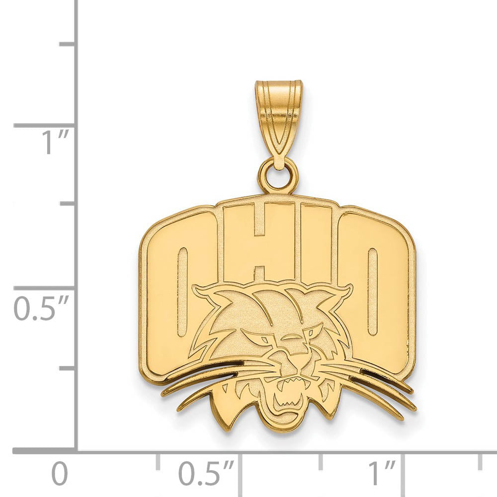 Alternate view of the 10k Yellow Gold Ohio U. Large Logo Pendant by The Black Bow Jewelry Co.