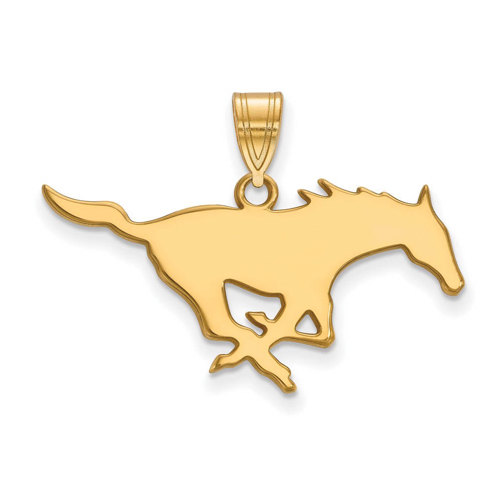 10k Yellow Gold Southern Methodist U. Large Pendant, Item P16217 by The Black Bow Jewelry Co.