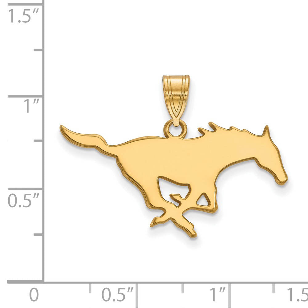 Alternate view of the 10k Yellow Gold Southern Methodist U. Large Pendant by The Black Bow Jewelry Co.
