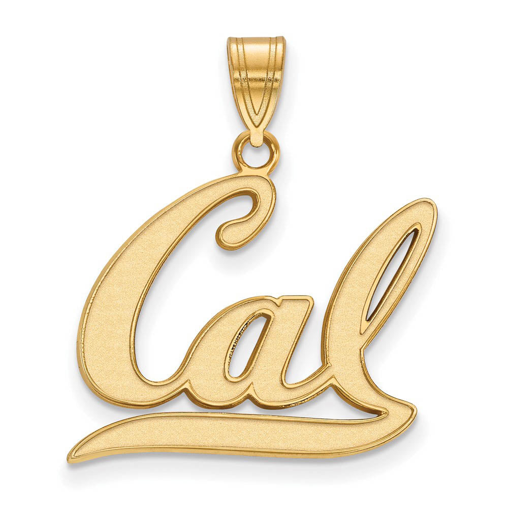 10k Yellow Gold California Berkeley Large Script 'Cal' Pendant, Item P16230 by The Black Bow Jewelry Co.