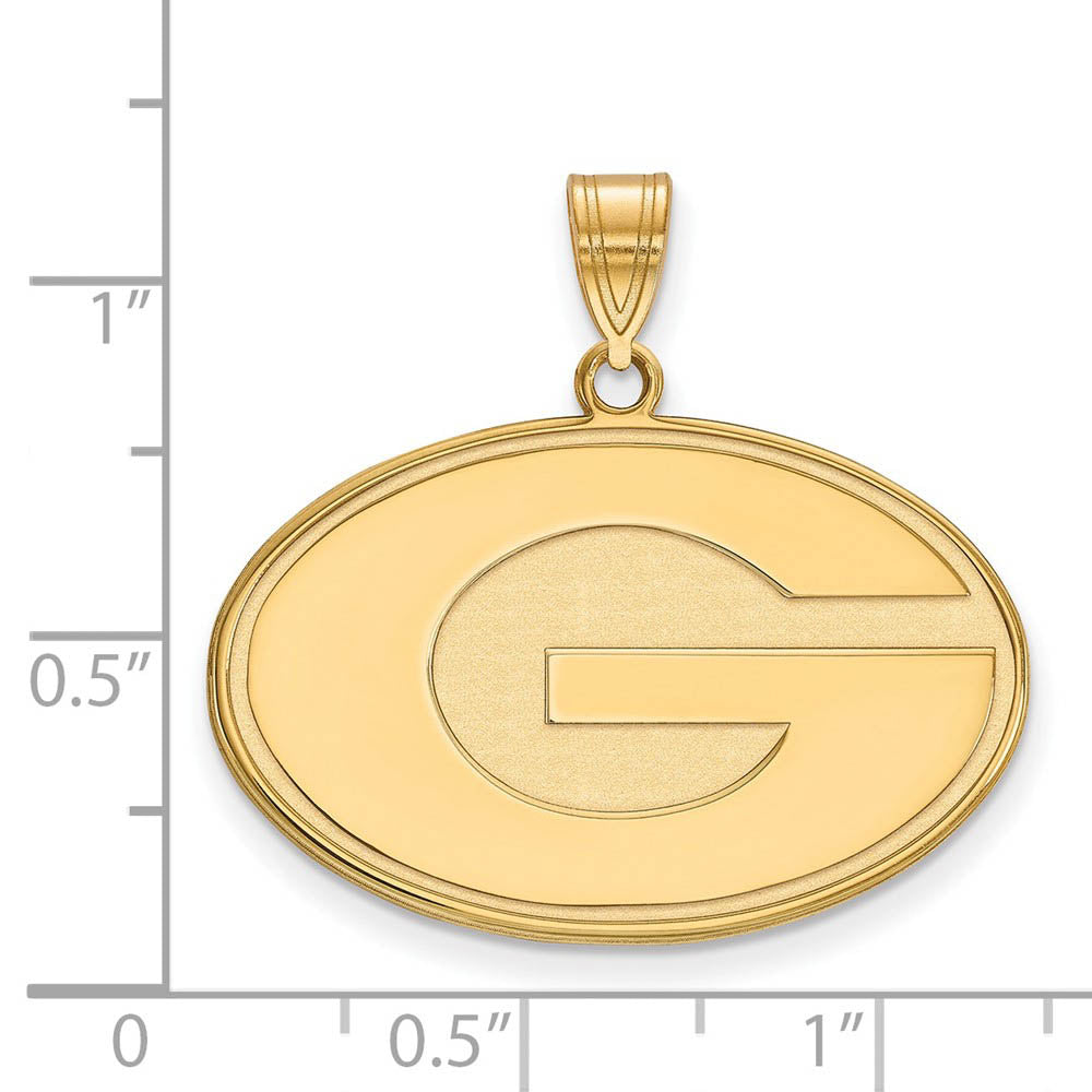 Alternate view of the 10k Yellow Gold U. of Georgia Large 'G' Pendant by The Black Bow Jewelry Co.
