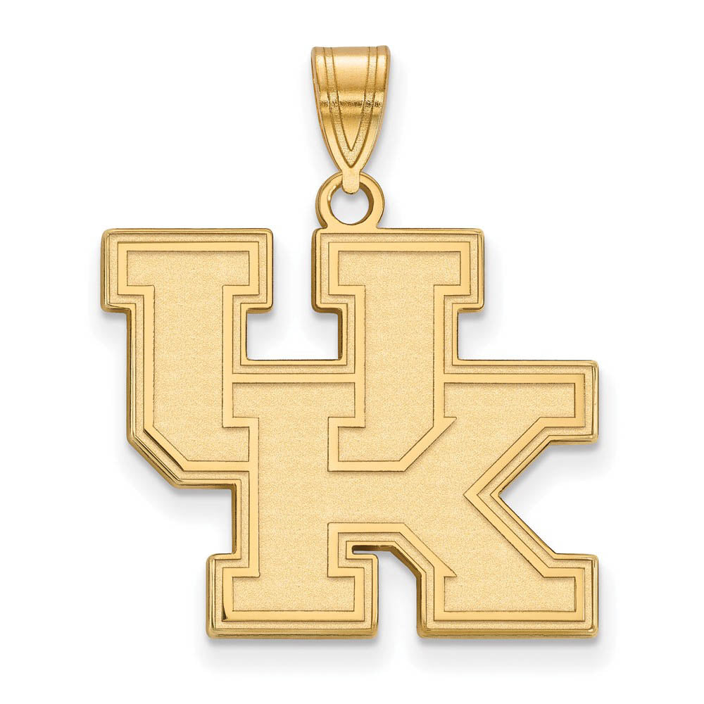 10k Yellow Gold U. of Kentucky Large 'UK' Pendant, Item P16239 by The Black Bow Jewelry Co.