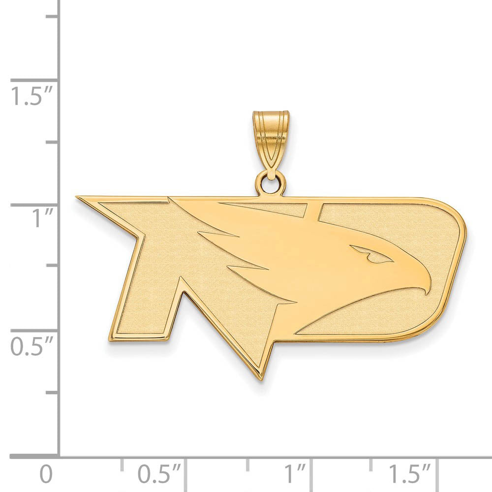 Alternate view of the 10k Yellow Gold North Dakota Large Square Logo Pendant by The Black Bow Jewelry Co.