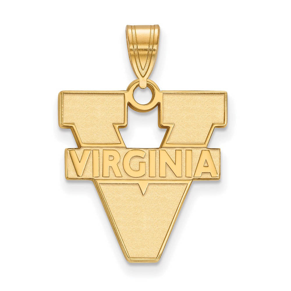 10k Yellow Gold U. of Virginia Large 'V' Logo Pendant, Item P16263 by The Black Bow Jewelry Co.