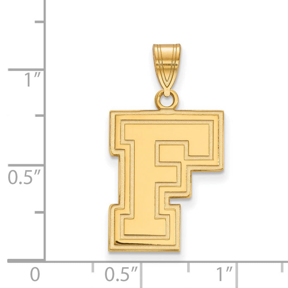 Alternate view of the 10k Yellow Gold Fordham U Large Pendant by The Black Bow Jewelry Co.