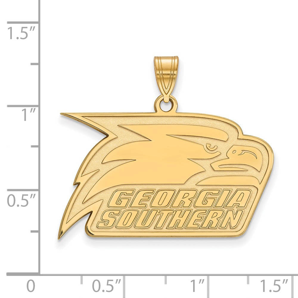 Alternate view of the 10k Yellow Gold Georgia Southern U Large Logo Pendant by The Black Bow Jewelry Co.