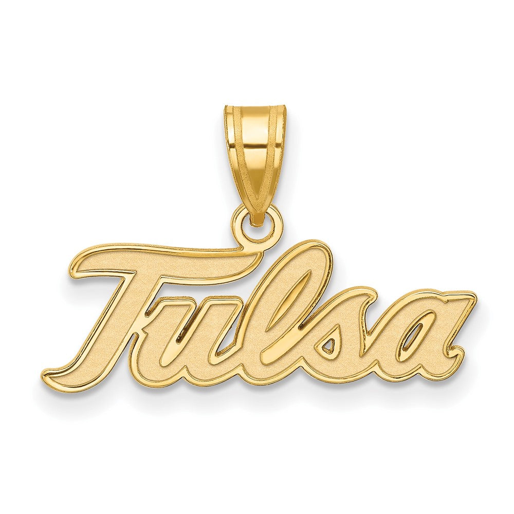 10k Yellow Gold The U. of Tulsa Large Pendant, Item P16307 by The Black Bow Jewelry Co.