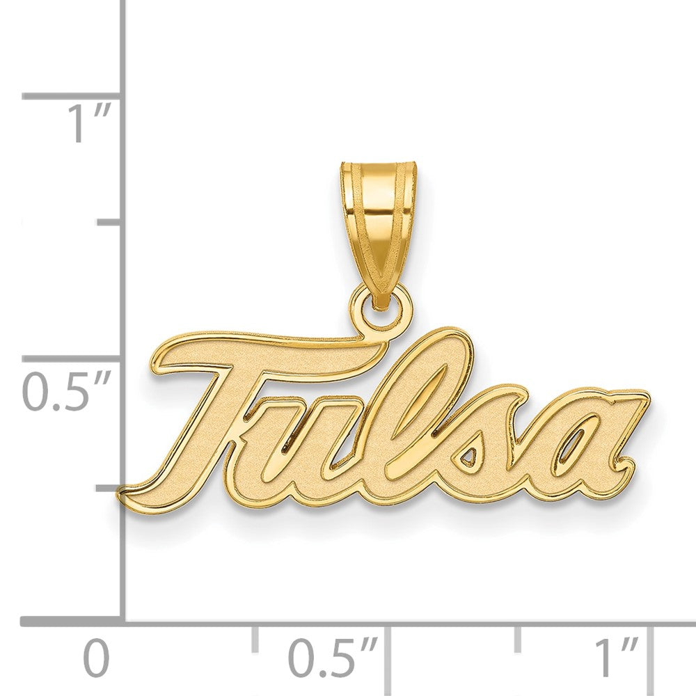 Alternate view of the 10k Yellow Gold The U. of Tulsa Large Pendant by The Black Bow Jewelry Co.