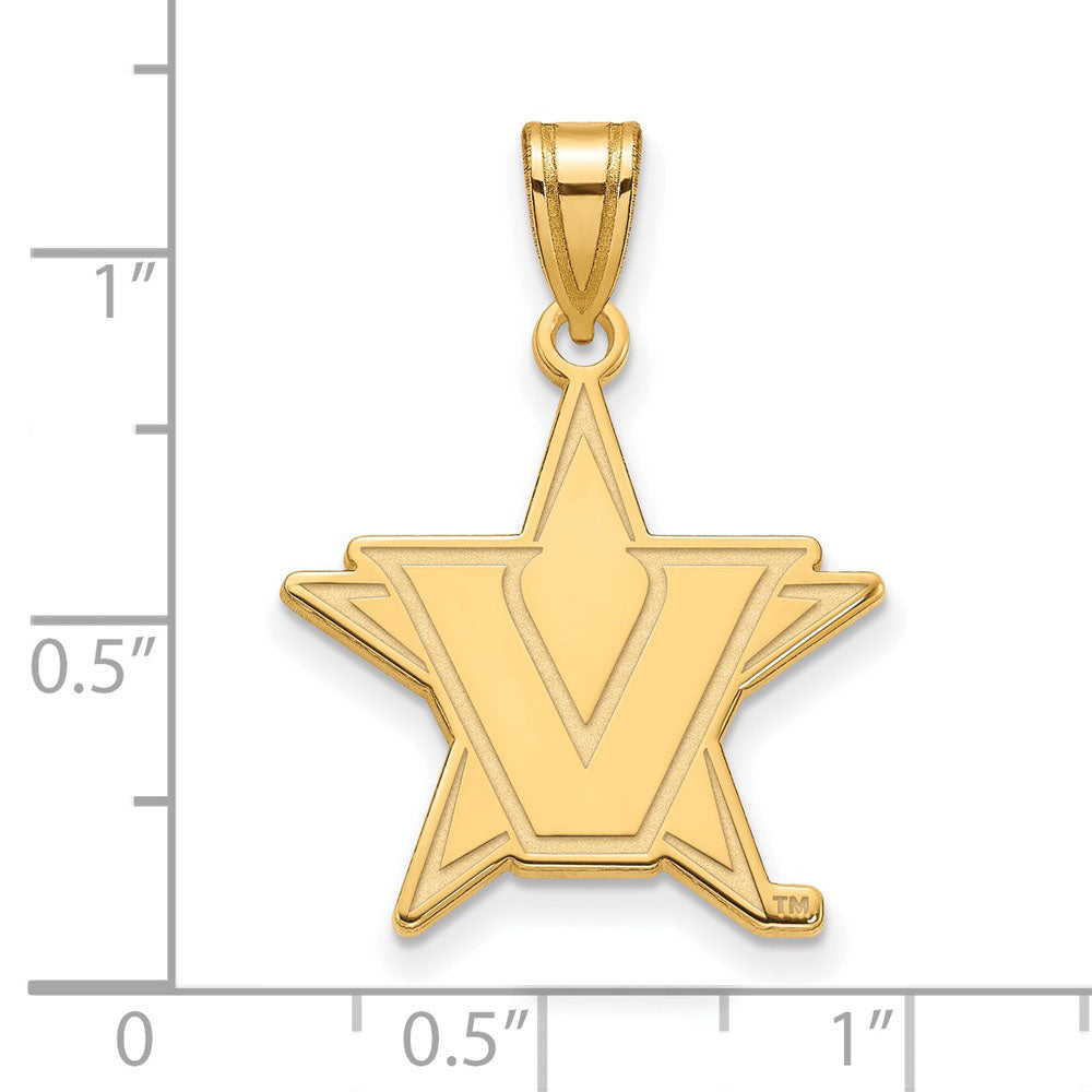 Alternate view of the 10k Yellow Gold Vanderbilt U. Large Pendant by The Black Bow Jewelry Co.