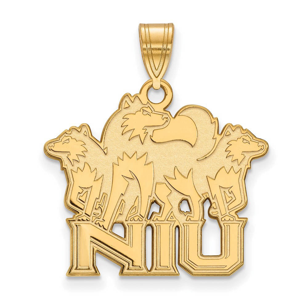 10k Yellow Gold Northern Illinois U. Large Logo Pendant, Item P16350 by The Black Bow Jewelry Co.