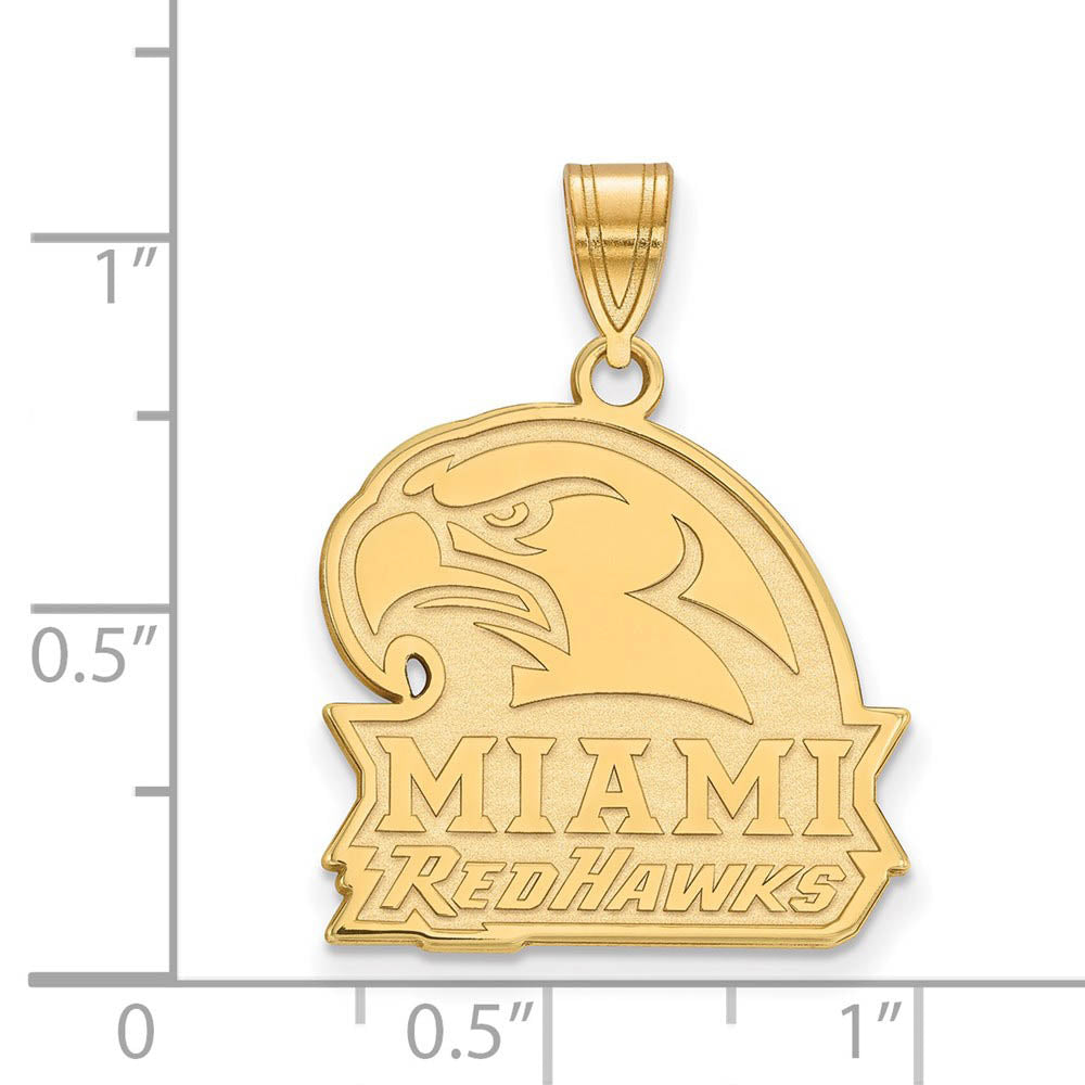 Alternate view of the 10k Yellow Gold Miami U Large Logo Pendant by The Black Bow Jewelry Co.