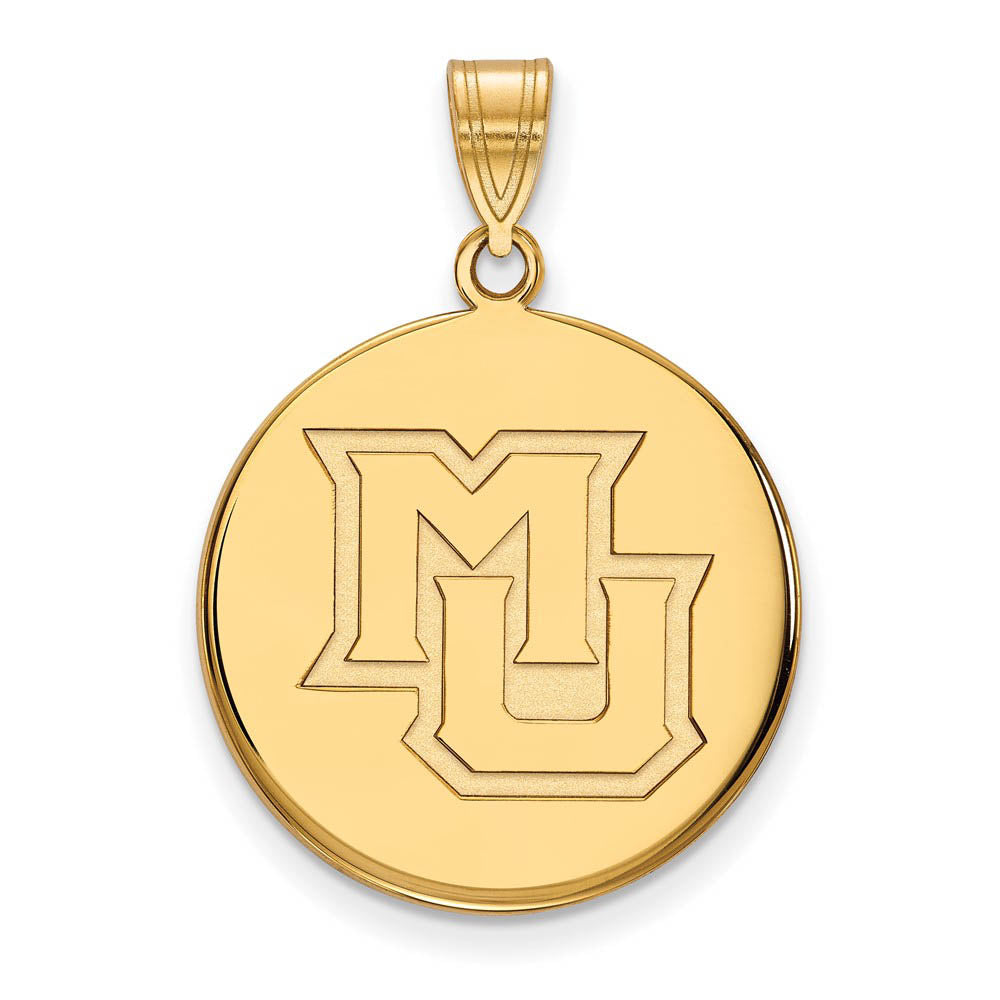 10k Yellow Gold Marquette U Large Disc Pendant, Item P16376 by The Black Bow Jewelry Co.