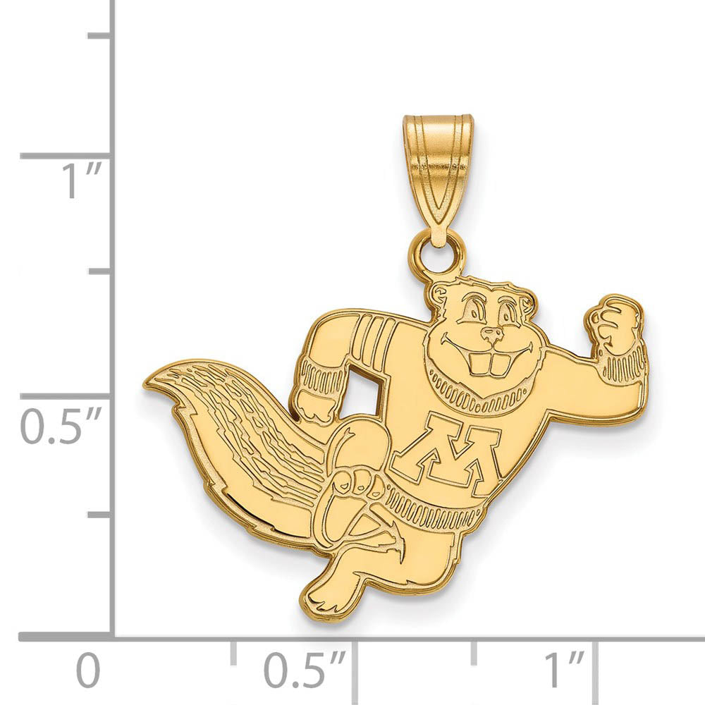 Alternate view of the 10k Yellow Gold U. of Minnesota Large Logo Pendant by The Black Bow Jewelry Co.
