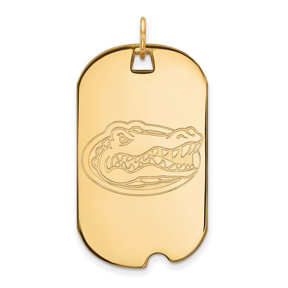 10k Yellow Gold U of Florida Large Dog Tag Pendant, Item P16411 by The Black Bow Jewelry Co.
