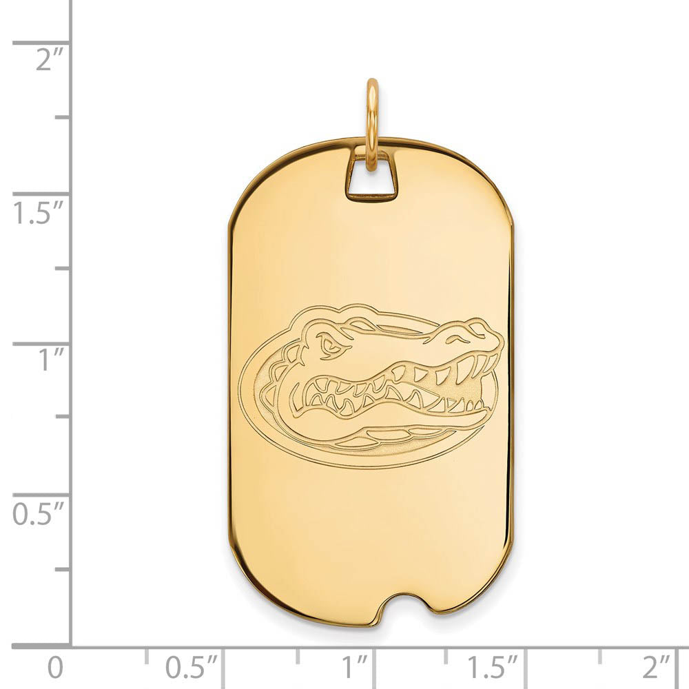 Alternate view of the 10k Yellow Gold U of Florida Large Dog Tag Pendant by The Black Bow Jewelry Co.