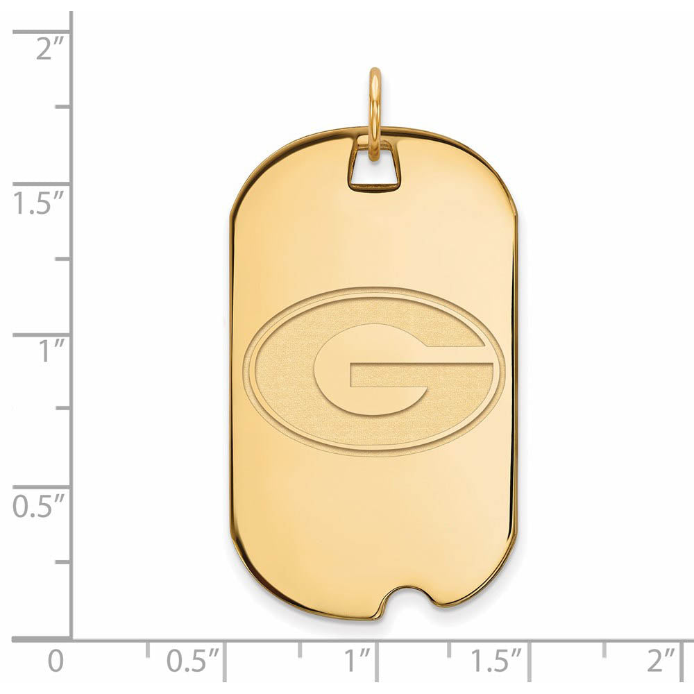 Alternate view of the 10k Yellow Gold U. of Georgia Large 'G' Dog Tag Pendant by The Black Bow Jewelry Co.