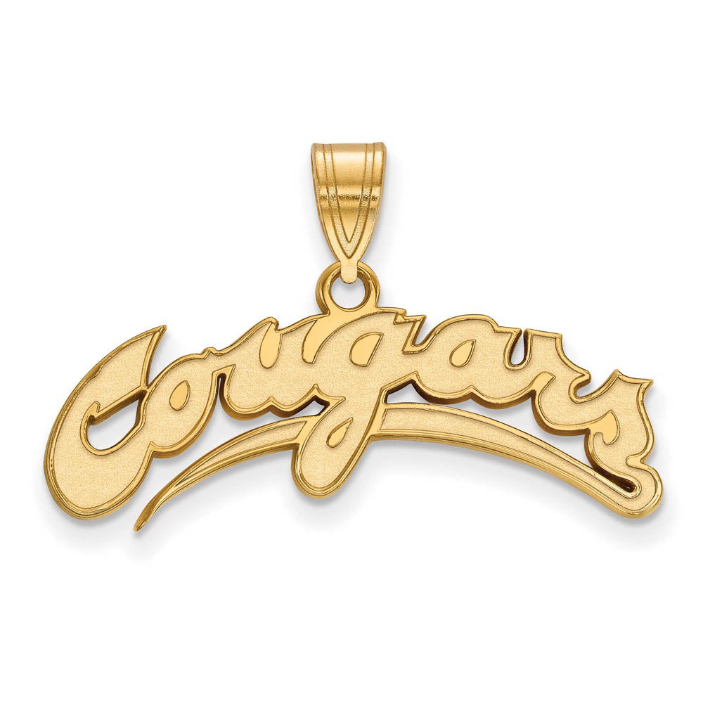 10k Yellow Gold Washington State Large Script Pendant, Item P16430 by The Black Bow Jewelry Co.