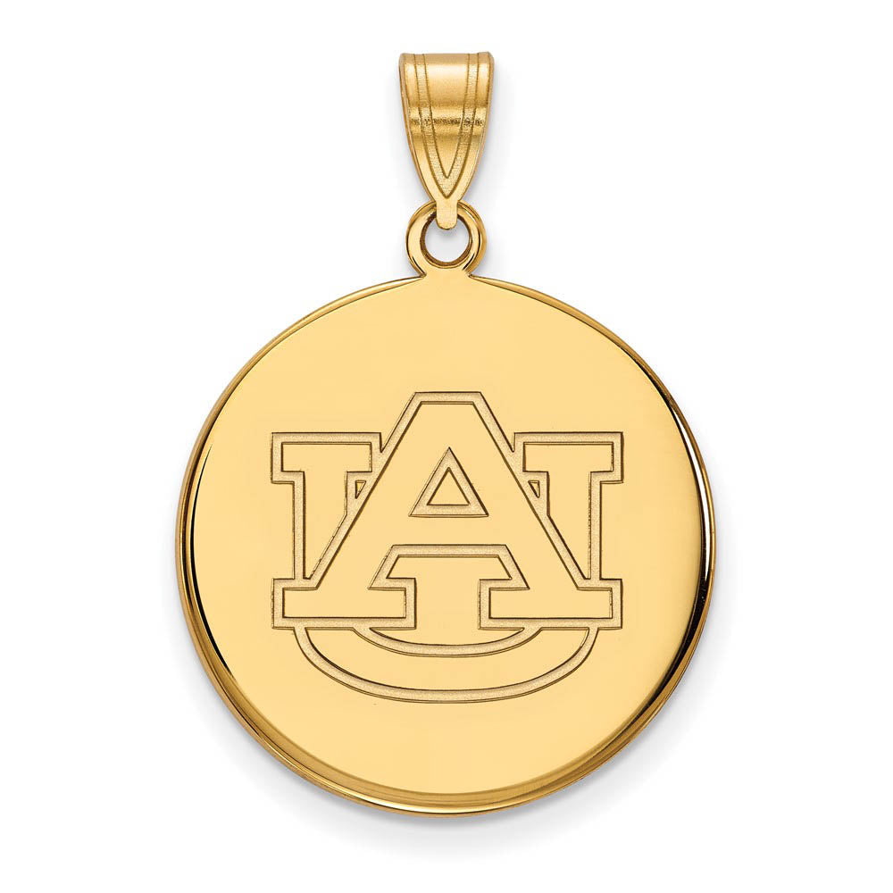 10k Yellow Gold Auburn U Large Disc Pendant, Item P16448 by The Black Bow Jewelry Co.