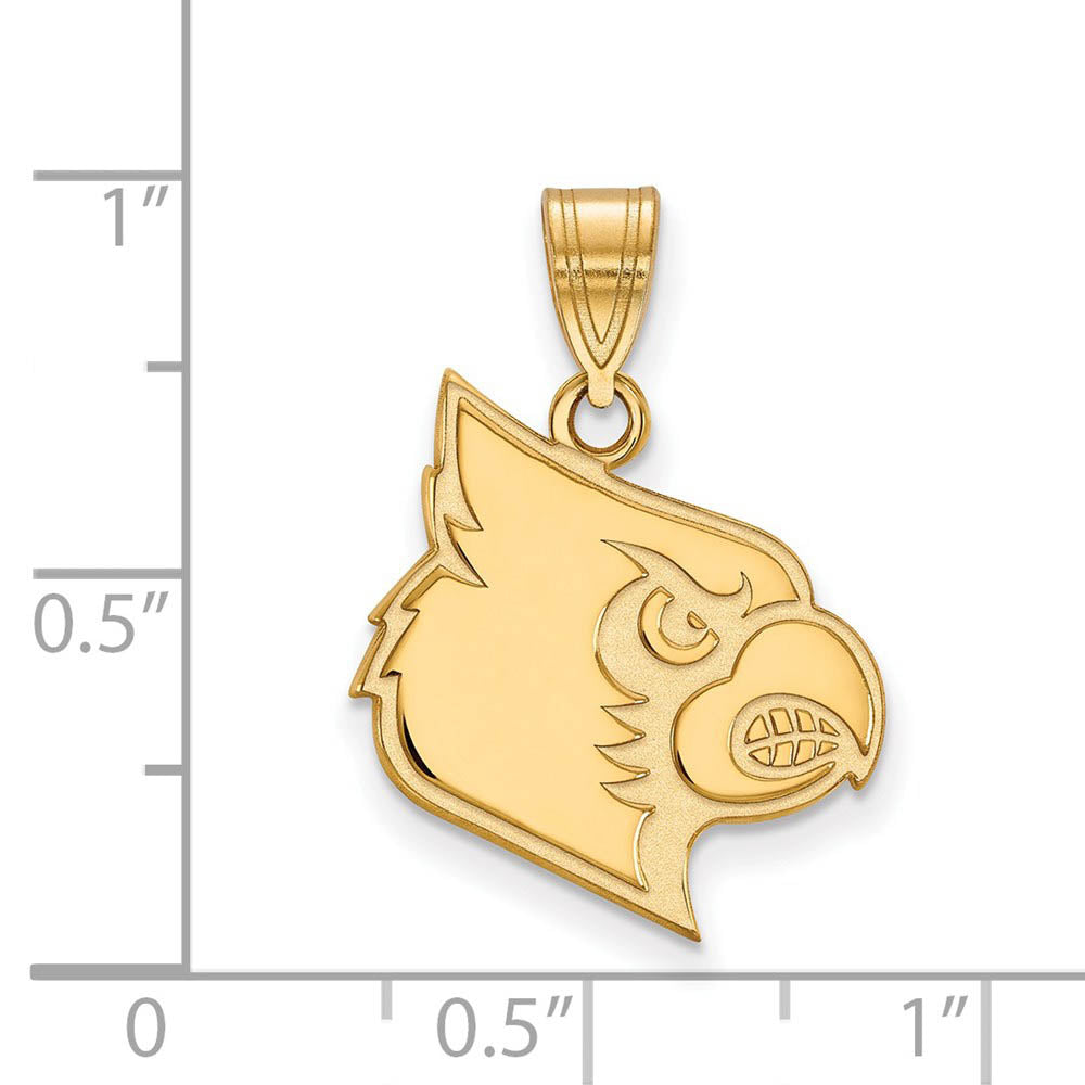 Alternate view of the 10k Yellow Gold U. of Louisville Large Pendant by The Black Bow Jewelry Co.