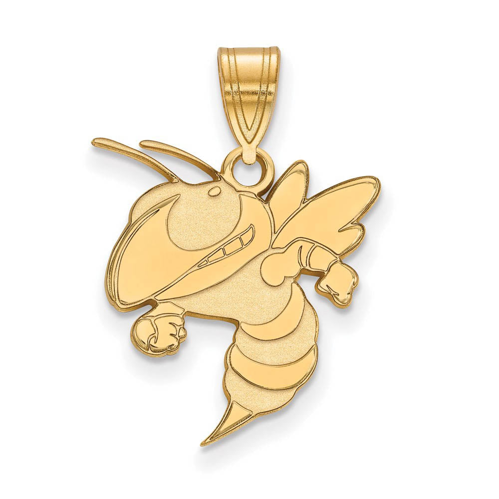 10k Yellow Gold Georgia Technology Large Pendant, Item P16468 by The Black Bow Jewelry Co.