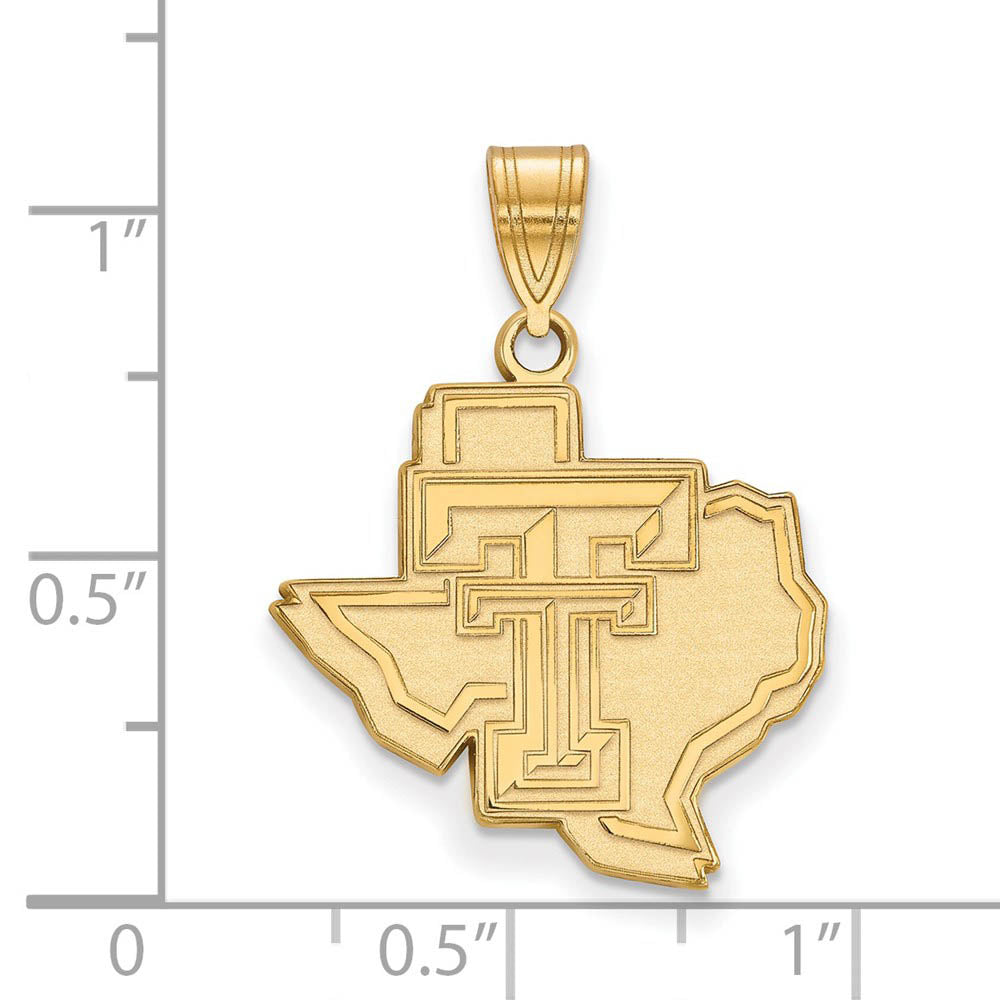 Alternate view of the 10k Yellow Gold Texas Tech U. Large Pendant by The Black Bow Jewelry Co.