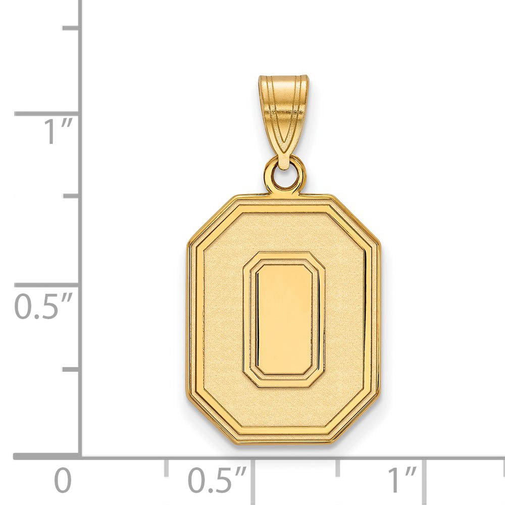 Alternate view of the 10k Yellow Gold Ohio State Large 'O' Pendant by The Black Bow Jewelry Co.