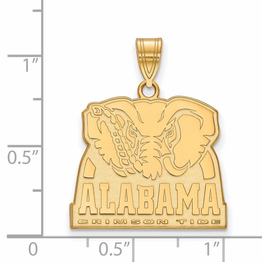 Alternate view of the 10k Yellow Gold U. of Alabama Large Logo Pendant by The Black Bow Jewelry Co.