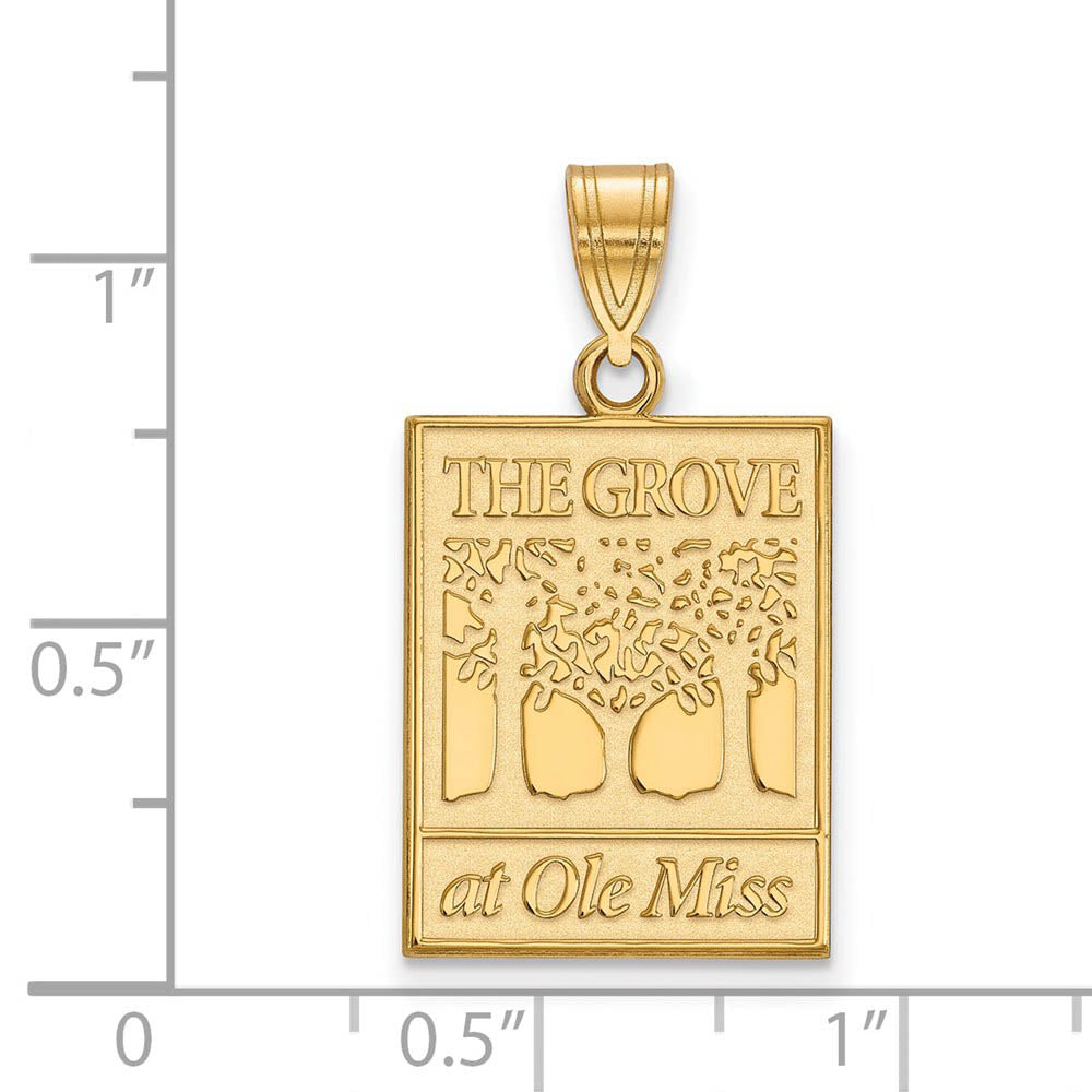 Alternate view of the 10k Yellow Gold U. of Mississippi Large Pendant by The Black Bow Jewelry Co.