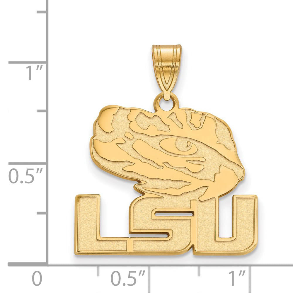 Alternate view of the 10k Yellow Gold Louisiana State Large 'LSU' Mascot Pendant by The Black Bow Jewelry Co.