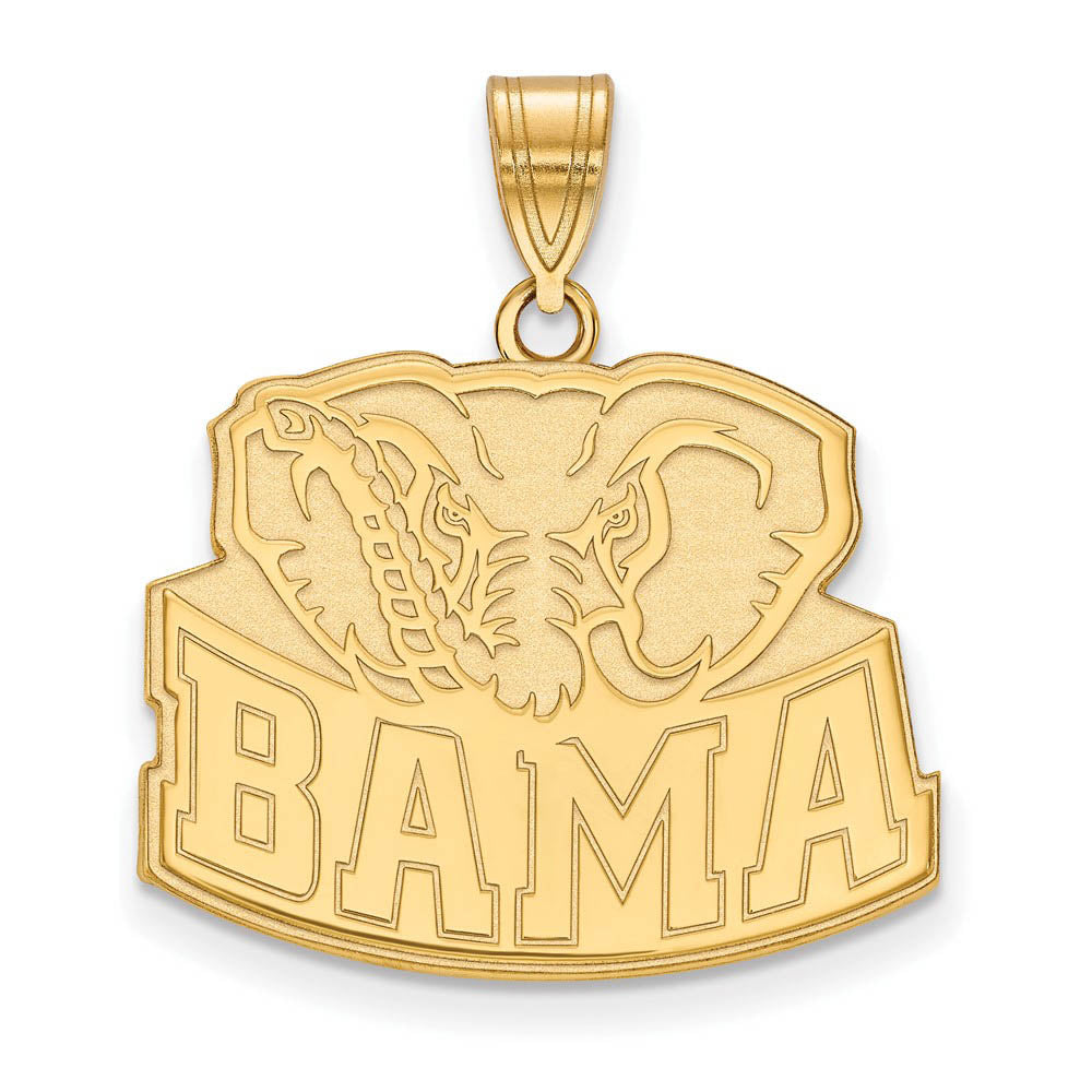 10k Yellow Gold U. of Alabama Large 'BAMA' Pendant, Item P16555 by The Black Bow Jewelry Co.
