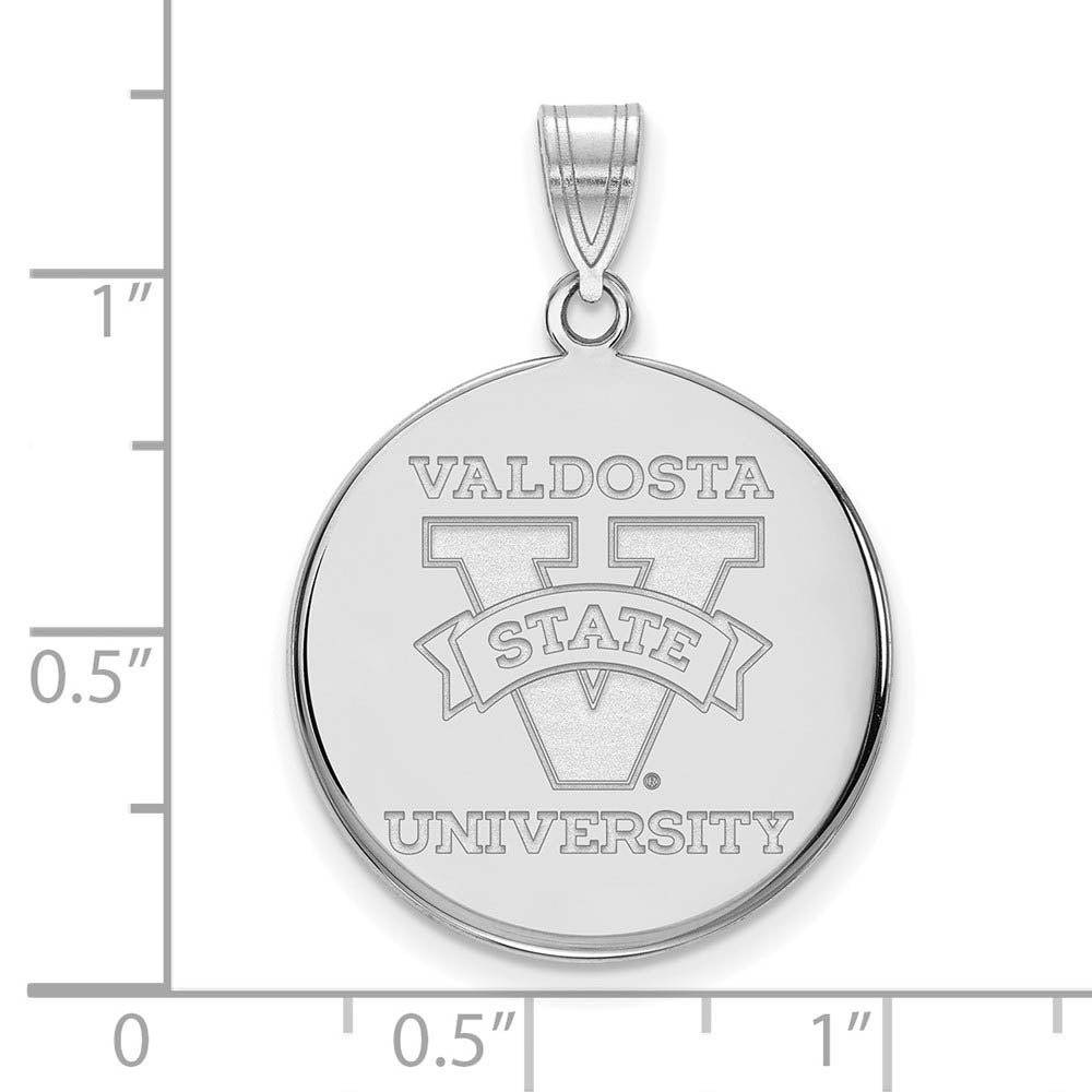 Alternate view of the 14k White Gold Valdosta State Large Disc Pendant by The Black Bow Jewelry Co.