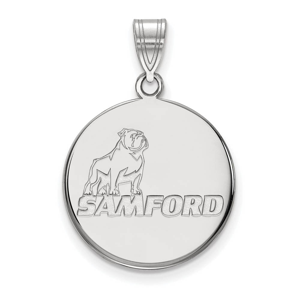 14k White Gold Samford U. Large Mascot Logo Pendant, Item P16607 by The Black Bow Jewelry Co.