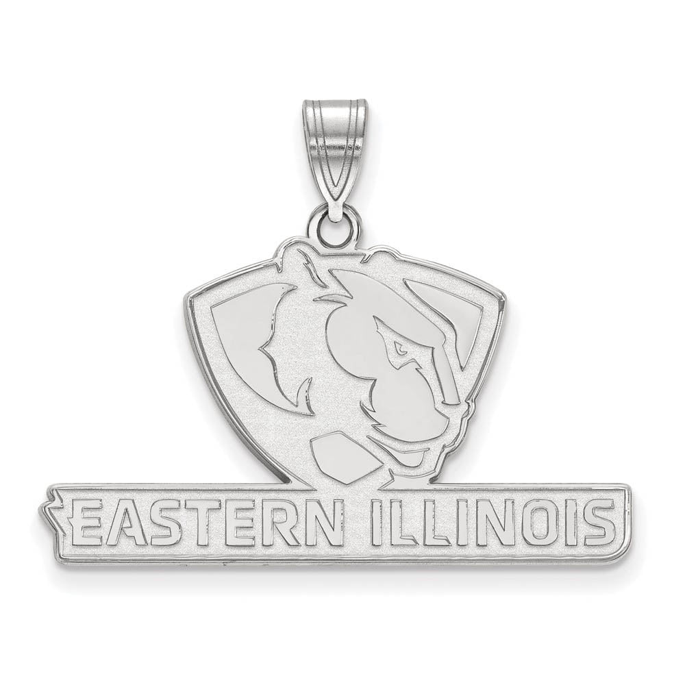 14k White Gold Eastern Illinois U Large Pendant, Item P16624 by The Black Bow Jewelry Co.