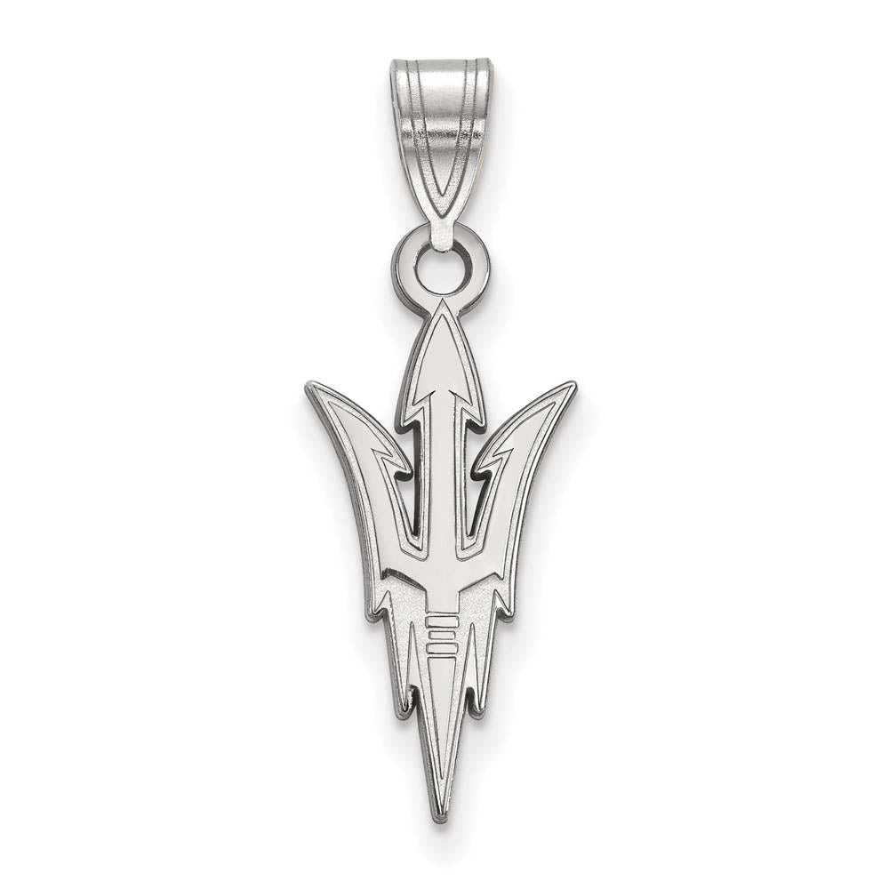 14k White Gold Arizona State Large Logo Pendant, Item P16630 by The Black Bow Jewelry Co.