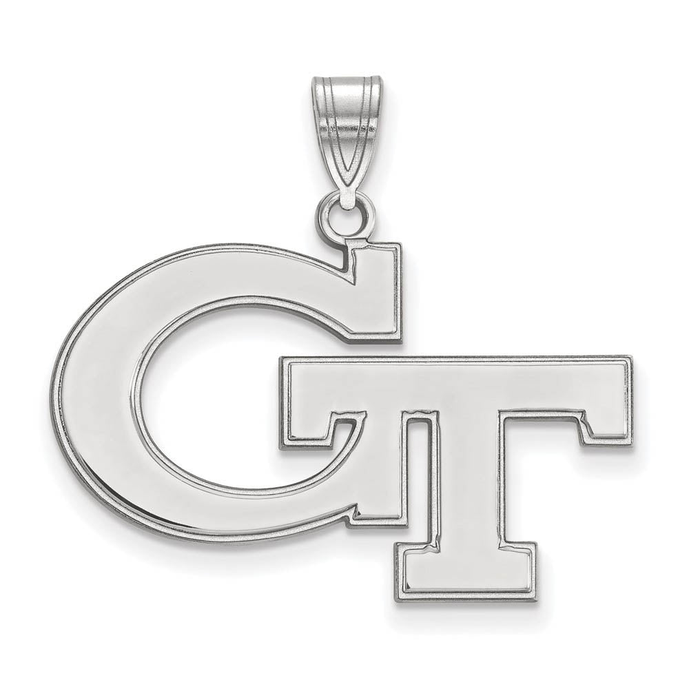 14k White Gold Georgia Technology Large 'GT' Pendant, Item P16638 by The Black Bow Jewelry Co.