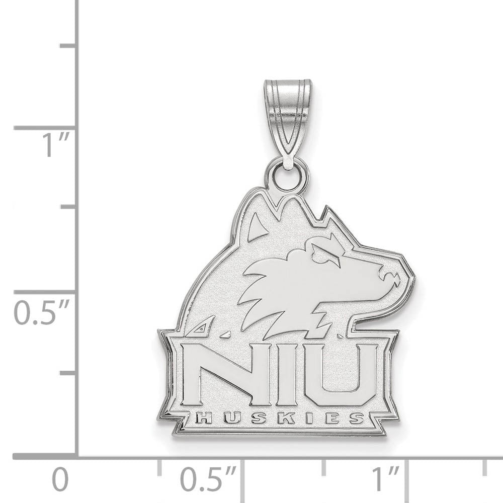 Alternate view of the 14k White Gold Northern Illinois U. Large Mascot Logo Pendant by The Black Bow Jewelry Co.