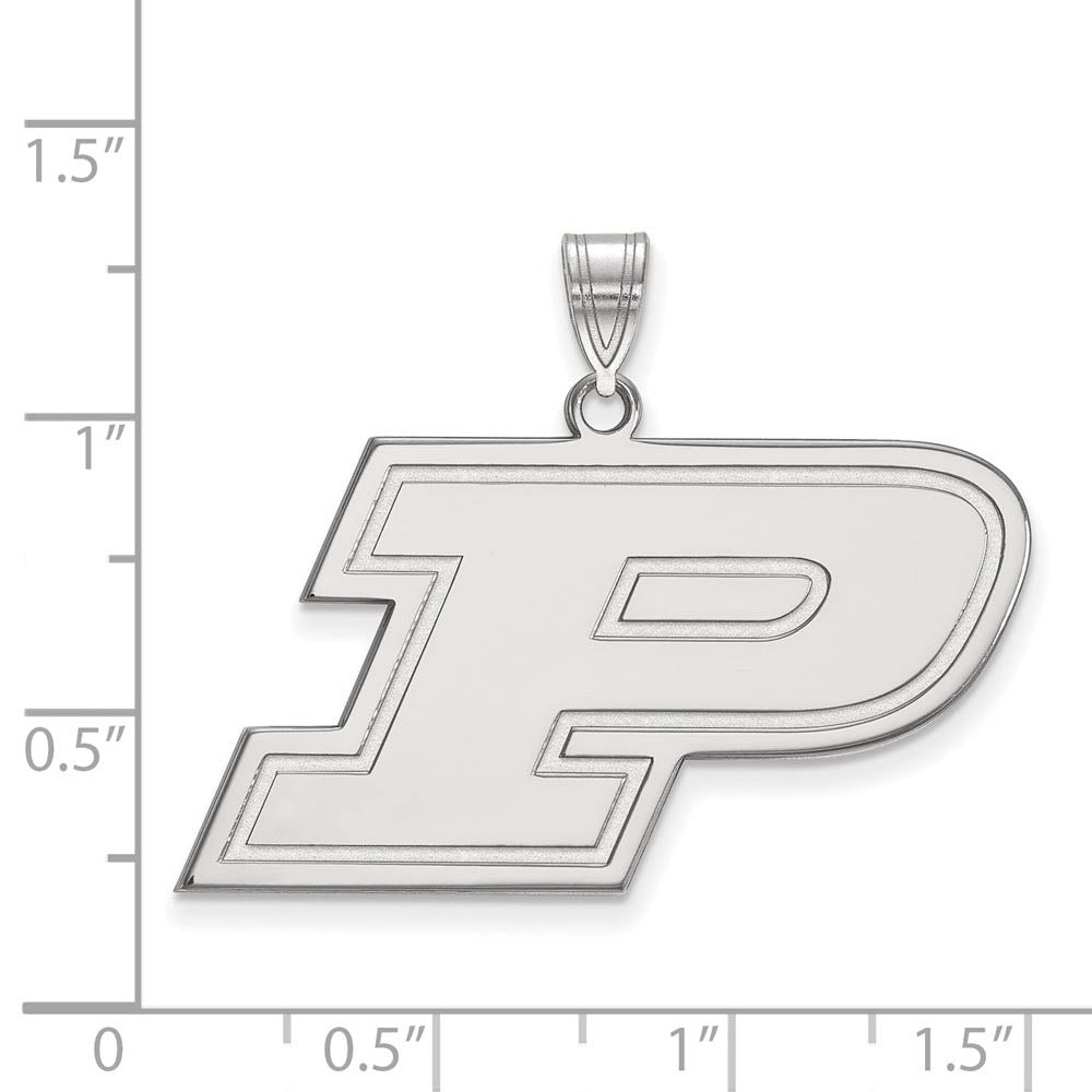 Alternate view of the 14k White Gold Purdue Large Initial P Pendant by The Black Bow Jewelry Co.