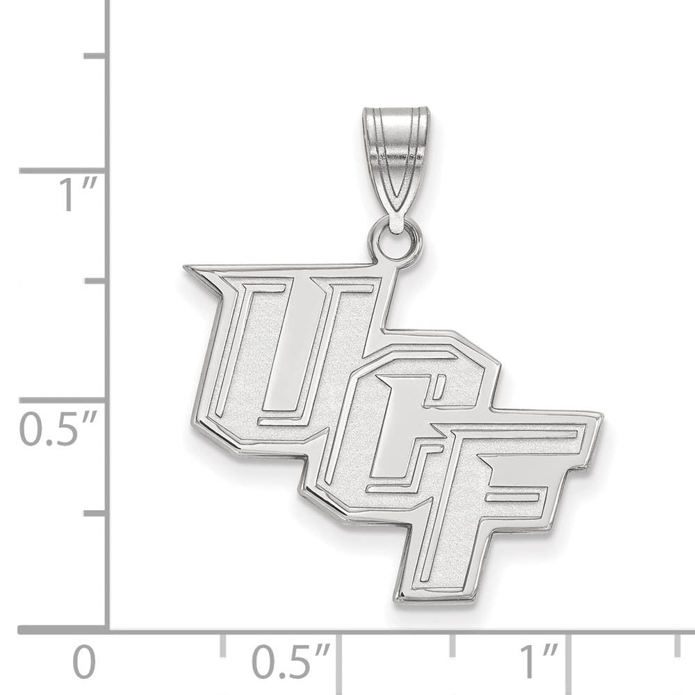 Alternate view of the 14k White Gold Central Florida Large 'UCF' Pendant by The Black Bow Jewelry Co.