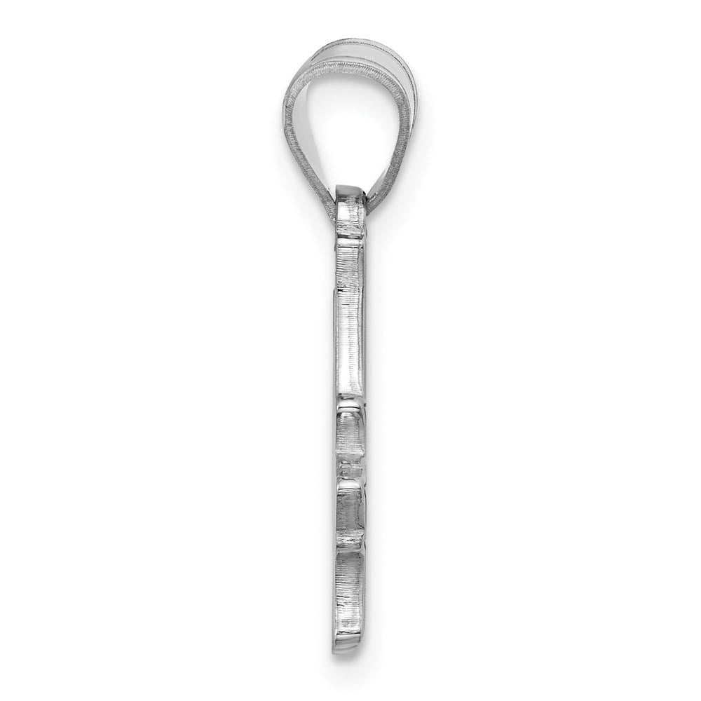 Alternate view of the 14k White Gold Indiana State Large 'IS' Pendant by The Black Bow Jewelry Co.