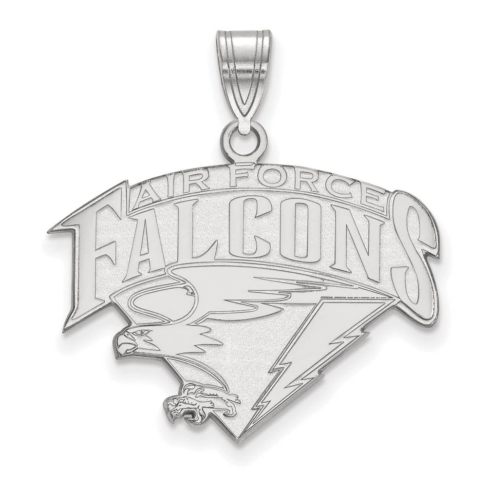 14k White Gold Air Force Academy Large Pendant, Item P16711 by The Black Bow Jewelry Co.