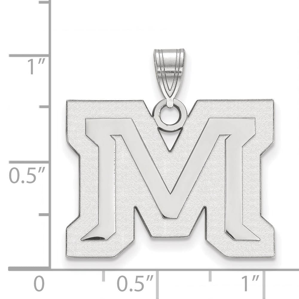 Alternate view of the 14k White Gold Montana State Large 'M' Pendant by The Black Bow Jewelry Co.