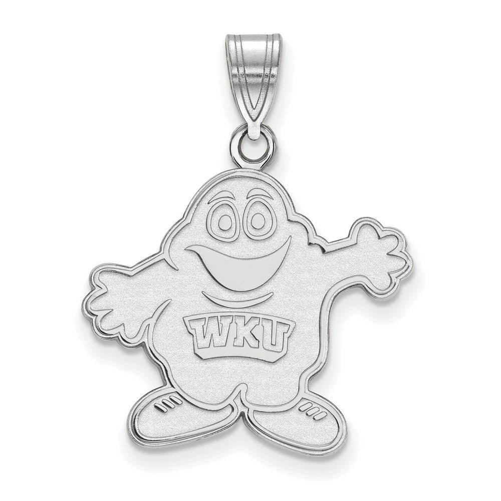 14k White Gold Western Kentucky U. Large Mascot Pendant, Item P16722 by The Black Bow Jewelry Co.