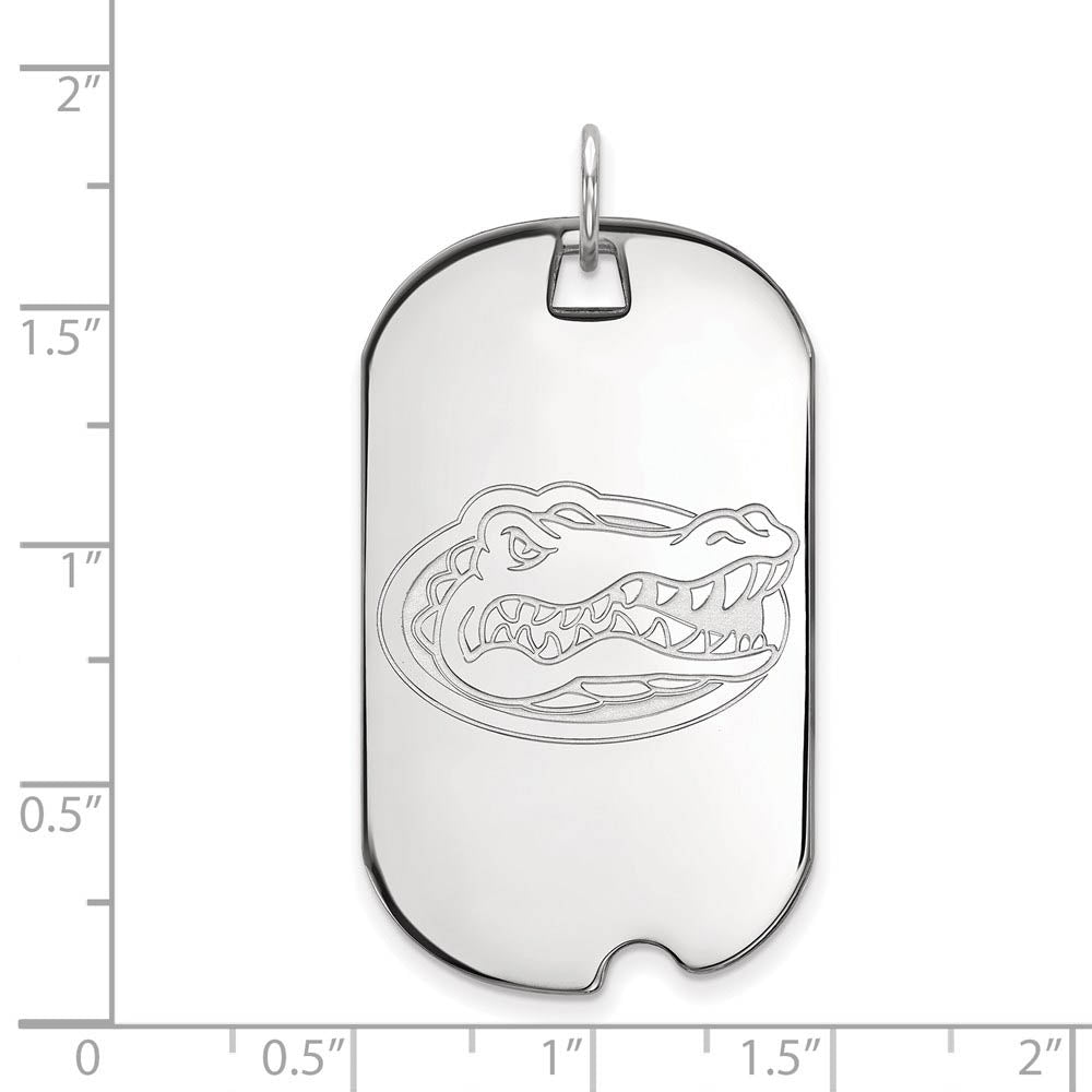 Alternate view of the 14k White Gold U of Florida Large Dog Tag Pendant by The Black Bow Jewelry Co.