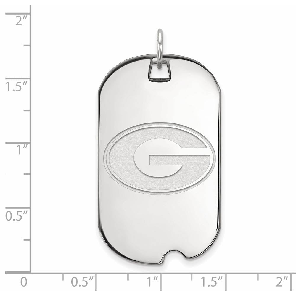 Alternate view of the 14k White Gold U. of Georgia Large 'G' Dog Tag Pendant by The Black Bow Jewelry Co.