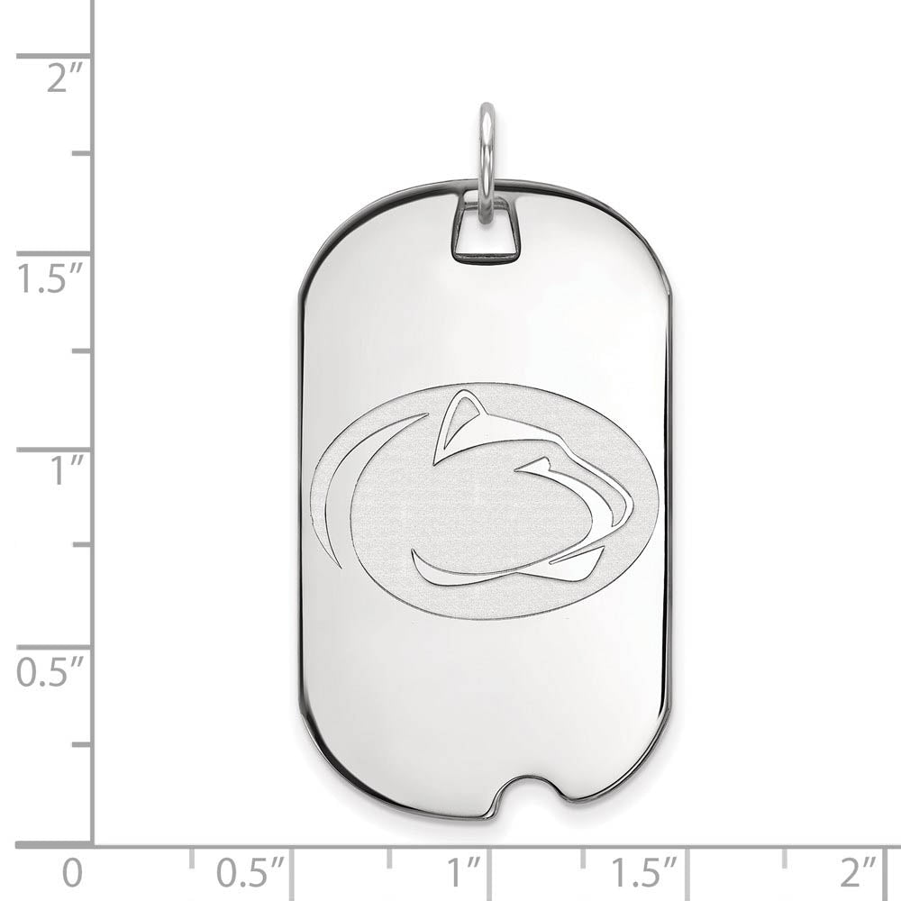 Alternate view of the 14k White Gold Penn State Large Dog Tag Pendant by The Black Bow Jewelry Co.
