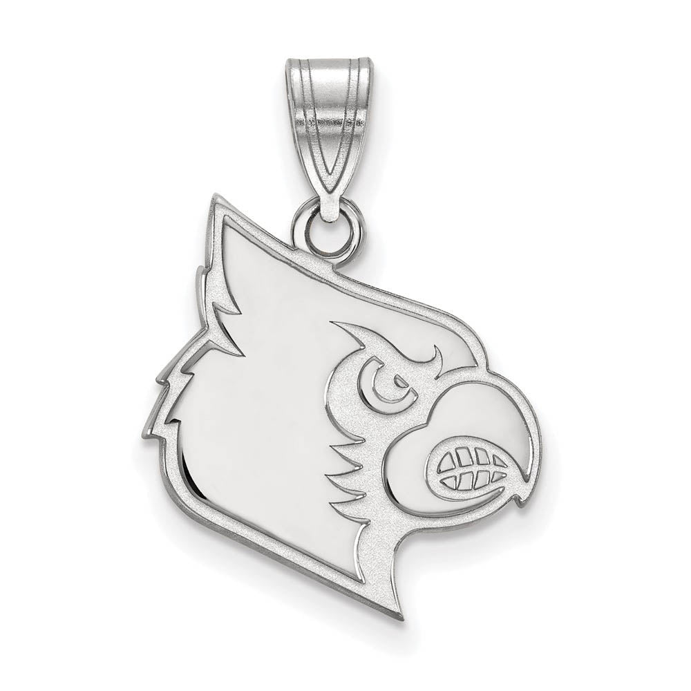 14k White Gold U. of Louisville Large Pendant, Item P16804 by The Black Bow Jewelry Co.