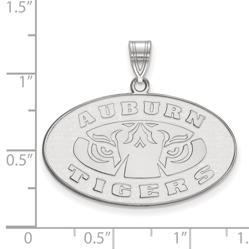 Alternate view of the 14k White Gold Auburn U Large Logo Pendant by The Black Bow Jewelry Co.