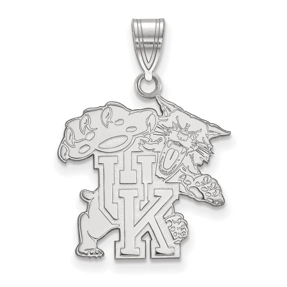 14k White Gold U. of Kentucky Large Pendant, Item P16818 by The Black Bow Jewelry Co.